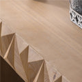 Modern Geometric Wooden Console Table Natural Wood Finish With Handcrafted 3D Design Antique Natural,Natural,Natural & Light Brown,Natural Wood,Natural Wood Wash Nature Distressed Finish Primary Living Space Powder Coated Rectangular Wood