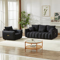 3 Seater 1 Seater Combo Sofa Modern Living Room Sofa, Teddy Sofa, Wooden Frame, 4 Cushions, Apartment Sofa Furniture Black Wood Primary Living Space Pine Foam Fabric 4 Seat