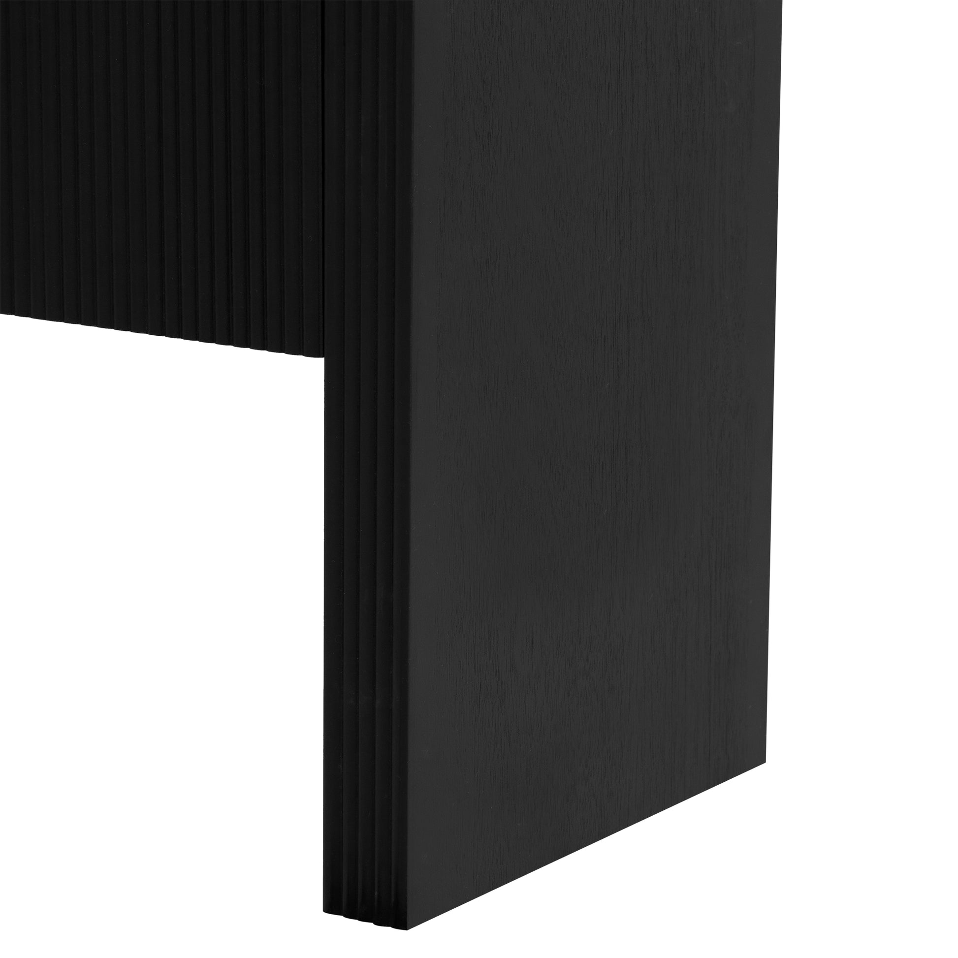 Striped Storage Cabinet With 4 Doorsadjustable, Suitable For Study,Entrance And Living Room Black Mdf