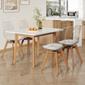 White Stone Burning Tabletop With Rubber Wooden Legs, Foldable Computer Desk, Foldable Office Desk,4 Modern Chairs Can Rotate 360 Degrees,The Seat Cushion Is Made Of Pu Material. Zd 1545Sc 003 White Sintered Stone