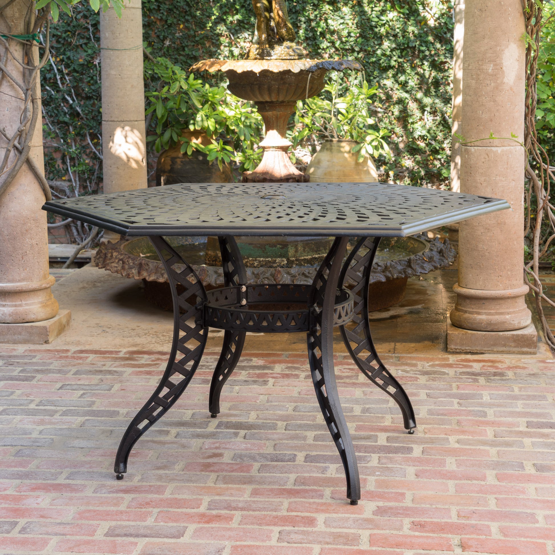 Cayman Arch Ii Mesh Hex Table Black Aluminium