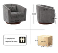 Swivel Accent Chair For Living Room, Sofa Chairs With Wood Base Side, Comfy Swivel Accent Chair With Wide Upholstered, For Living Room Grey Foam Chenille