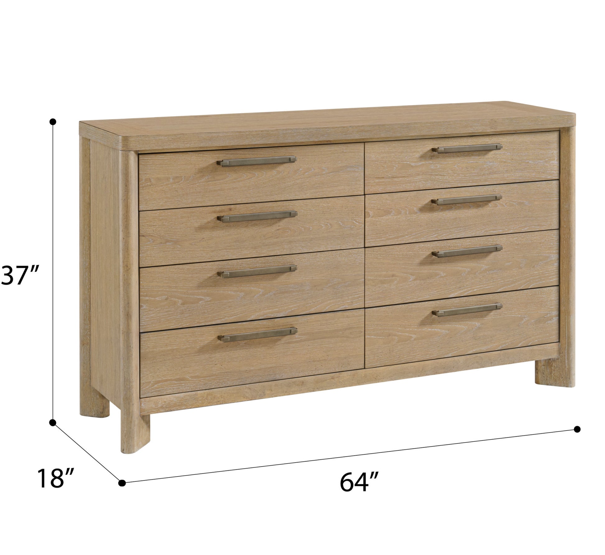 C Tan 8 Drawer Dresser Tan Solid Wood