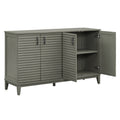 Sideboard With 4 Door Large Storage Buffet With Adjustable Shelves And Metal Handles For Kitchen, Living Room, Dining Room Antique Gray Antique Gray Solid Wood Mdf
