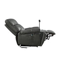 Recliner Chair With Phone Holder,Electric Power Lift Recliner Chair With 2 Motors Massage And Heat For Elderly, 3 Positions, 2 Side Pockets, Cup Holders Gray Foam Bonded Leather