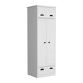 Falkland Armoire With 1 Drawer And 1 Hinged Drawer With Handles White Bedroom Modern Particle Board