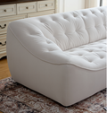 Wks10W White Sofa Withdurable Fabric, Solid Wood Frame, High Density Sponge Filler White Fabric 2 Seat