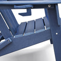 Folding Outdoor Adirondack Chair Set Of 2 And Table Set,Hdpe All Weather Folding Fire Pit Chair, Ergonomic Design Patio Lawn Chair For Outside Deck Garden Backyardf Balcony, Navy Blue No Adirondack Navy Blue Seats 2 Weather Resistant Frame Garden &