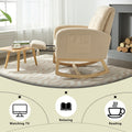 Modern Accent Rocking Chair Rocking Chair With Solid Wood Legs, Adjustable Footrest,Comfy Armchair With Side Pocket, Living Room Lounge Arm Chair With High Backrest Beige,Teddy Beige Polyester Blend