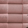 Lyra 18 Piece Ultra Soft Towel Set, Absorbent Textured Cotton Yarn, Pink Pink Cotton