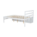 Full Size Wood Platform Bed With Removable Storage Shelves, Built In Two Storage Drawers For Added Convenience, White Full White Wood