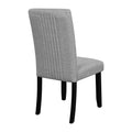 5 Piece Round Dining Table Set, 43 Inch Modern Dining Table And 4 Upholstered Chairs For Dining Room, Kitchen Room, Living Room, Easy Assembly Upholstered Chair Grey Black Dining Room American Design,Farmhouse,Mid Century Modern,Modern Round Round Fabric