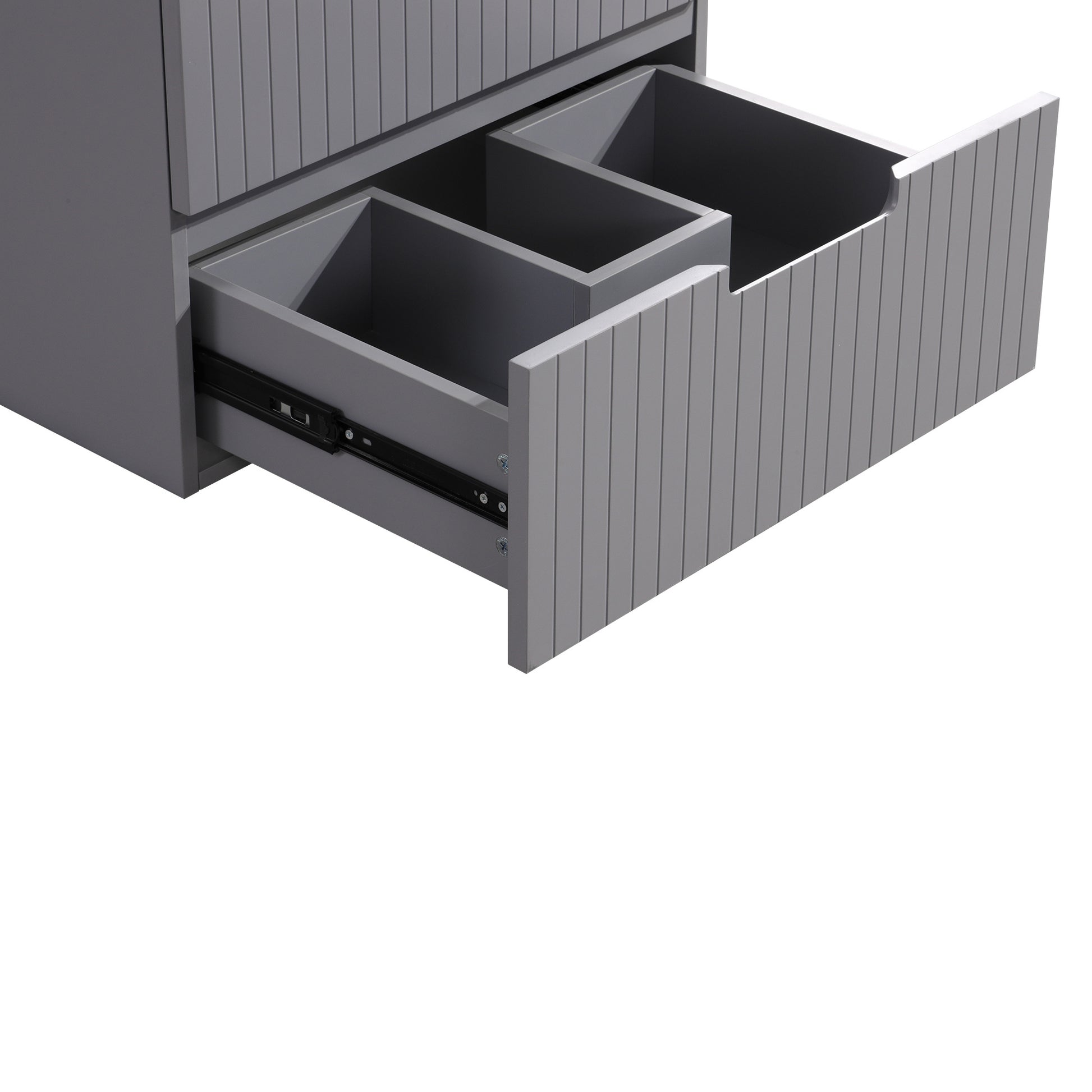 24 Inch Floating Bathroom Vanity With Ceramic Sink, Modern Bath Storage Cabinet Vanity With Drawers Wall Mounted Combo Set For Bathroom, Gray Grey Mdf