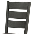 Transitional Wooden Side Chair, Fabric Padded Seat, Set Of 2, Gray Gray Wood Fabric