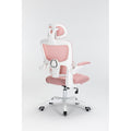 Ergonomic Mesh Office Chair With 3D Adjustable Lumbar Support, High Back Desk Chair With Flip Up Arms, Executive Computer Chair Home Office Task Swivel Rolling Chairs For Adults Cushion Metal Solid Pink Office Sponge Dry Clean Round Handle Office Chairs