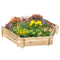 Outsunny Wooden Raised Garden Bed, Hexagon Screwless Planters For Outdoor Plants, Vegetables, Flowers, Herbs, 39