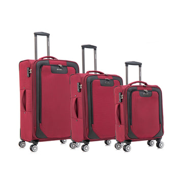 3 Piece Lightweight And Stylish Travel Suitcase 20 Inches, 26 Inches, 30 Inches. Durable And Easy To Carry Design, Ergonomic Interior For Both Men And Women.Wine Red Wine Red Fabric