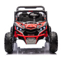 24V Two Seater Kids Ride On Utv W Parents Remote Control,Four Wheel Suspension,Slow Start,Large Wheel Design,Anti Collision Bar,Storage Space,Music,Usb,Bluetooth,Volume Control,Led Lights For Kids 3 . Red 100 149 Lbs Polypropylene