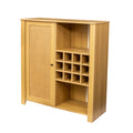 Storage Cabinet, Rattan Cabinet With 2 Adjustable Shelves,Sideboard Buffet Cabinet, Wine Cabinet,Coffee Bar Cabinet For Living Room Oak Mdf