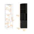 Corner Bar Cabinet, Double Door Cabinet, Glass Rack, Eight Built In Wine Rack, Black Black Solid Wood Mdf Engineered Wood