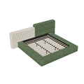 Contemporary Special Shaped Fully Upholstered Bed With Deep Button Tufting And Storage Compartments In Rails And Footboard,No Box Spring Needed,King,Green Box Spring Not Required King Green Solid Wood