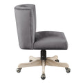 Grey Swivel Office Chair With Casters Cushion Solid Grey Office Foam Office Chairs Solid Back Casters Fabric Metal