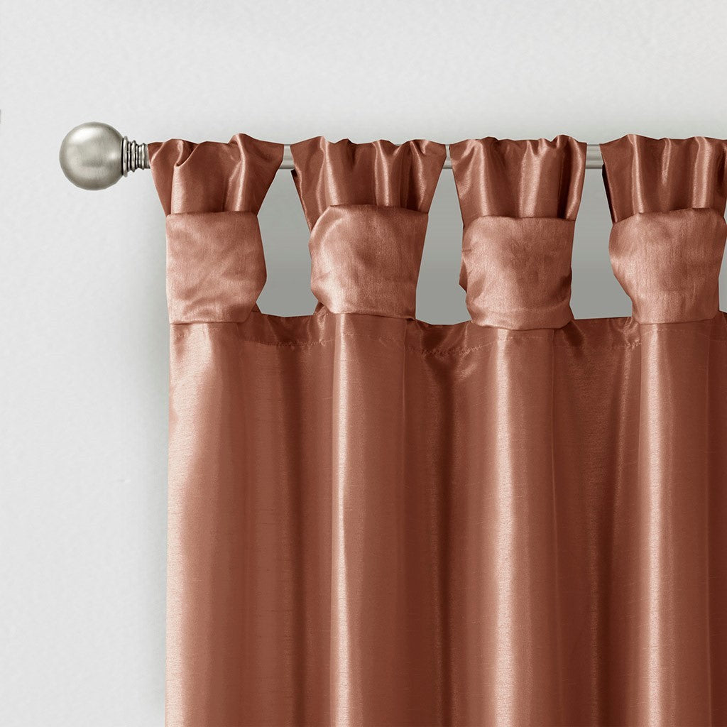 Twist Tab Lined Window Curtain Panel Spice Polyester