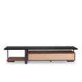 Elling Walnut & Black Finish Tv Stand Walnut Black 50 59 Inches Synthetic Wood