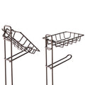 Toilet Paper Holder Holder With Shelf,Bathroom With Toilet Convenient Shelf, Holds Mega Rolls, Phone,Brown Brown Metal