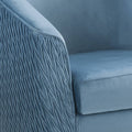 Blue And Gold Flared Arm Barrel Chair Blue Gold Primary Living Space Fabric Metal
