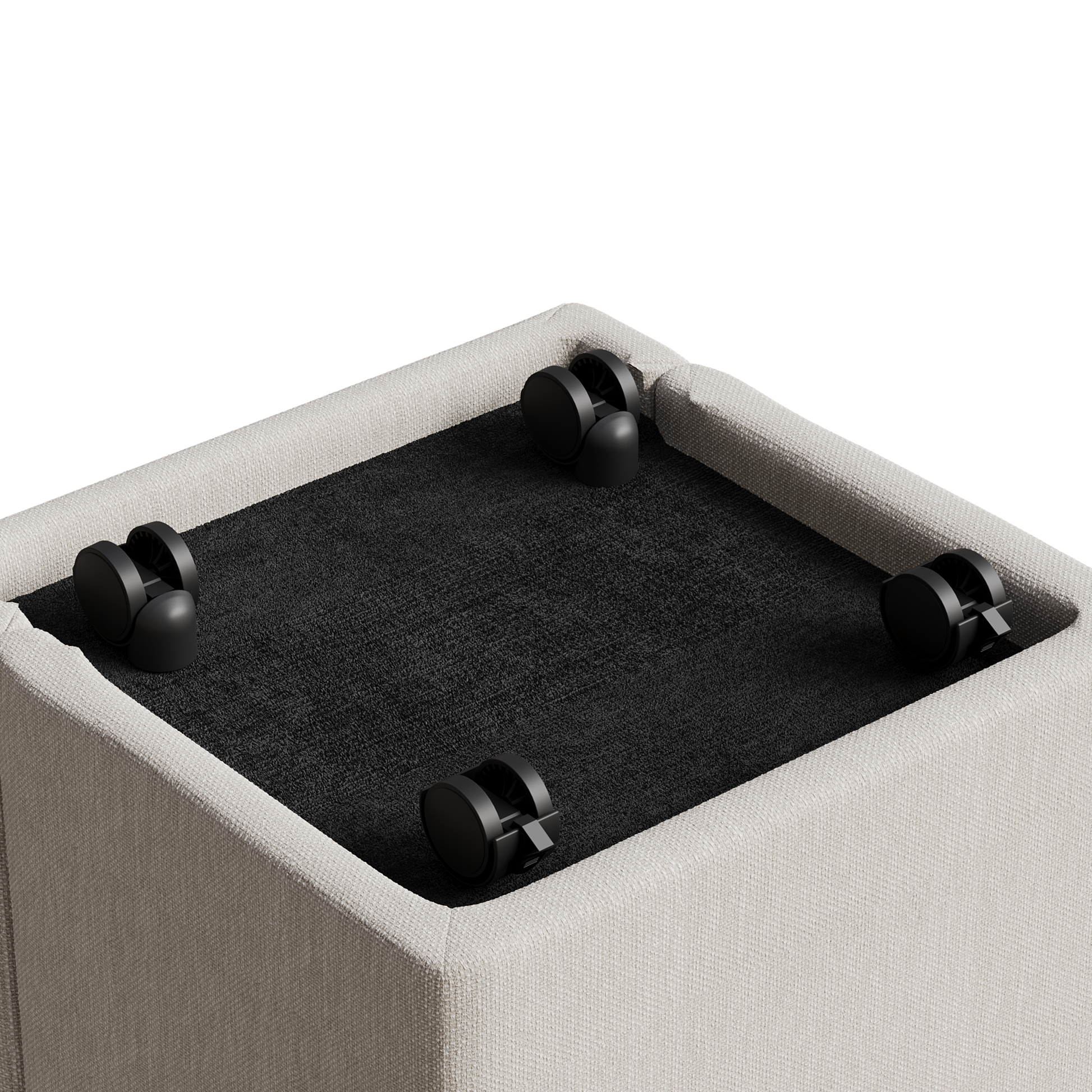 Two Piece Set Of Wheeled Dining Chairs, Modern Rolling Dining Chairs, Footstools With Wheels, Suitable For Bedrooms, Reading Rooms, Living Rooms, Beige Linen Chairs Beige Foam Linen