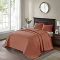 3 Piece Reversible Quilt Set Clay Red Full Queen Red Polyester