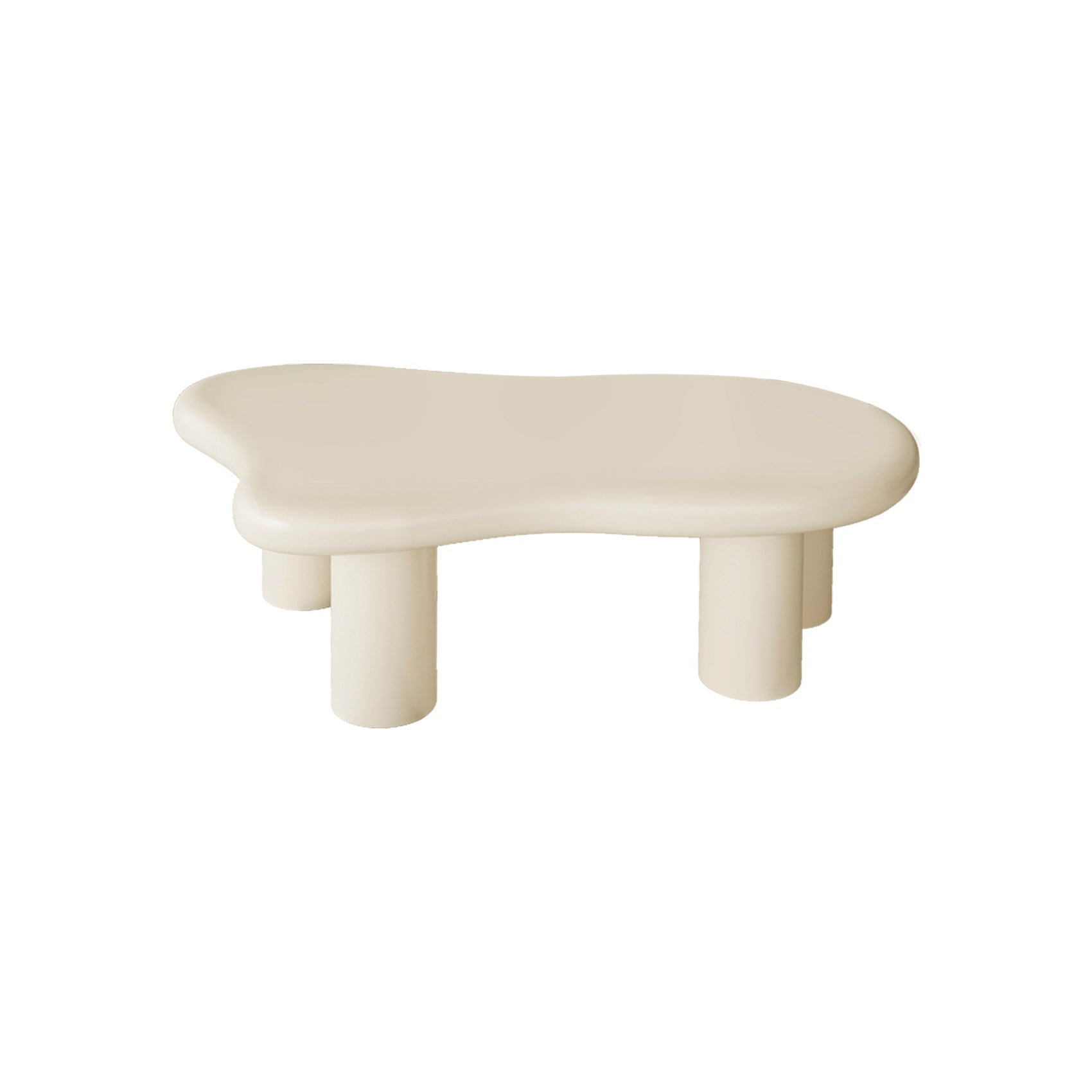 47 Inch Cloud Shaped Coffee Table For Living Room, Beige Beige Primary Living Space Modern Lacquered Mdf