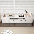 Modern Tv Console, Entertainment Center With Storage For Living Room 70.86X15.74X21.85Inch 5 Or More Spaces White Primary Living Space Particle Board