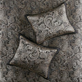 5 Piece Jacquard Bedspread Set With Throw Pillows Black King King Black Cotton