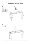Glam Contemporary 1Pc Sofa Table White Glass Top Silver Color Table Living Room Stainless Steel Cabriole Style Legs Silver,White Primary Living Space Classic,Modern,Transitional Console Tables Rectangular Glass,Stainless Steel