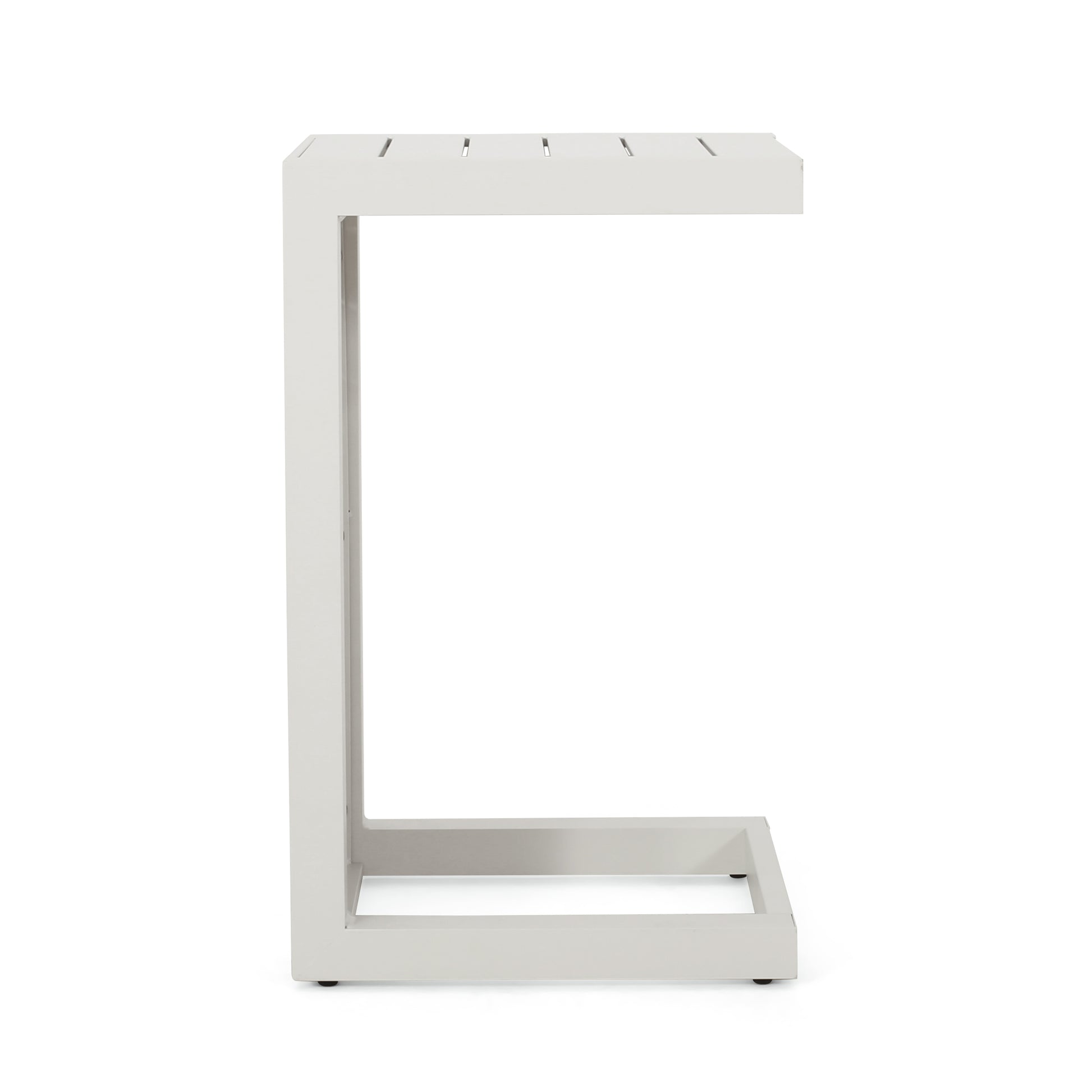 Cape Coral Alu C Shaped Table Grey White Aluminium