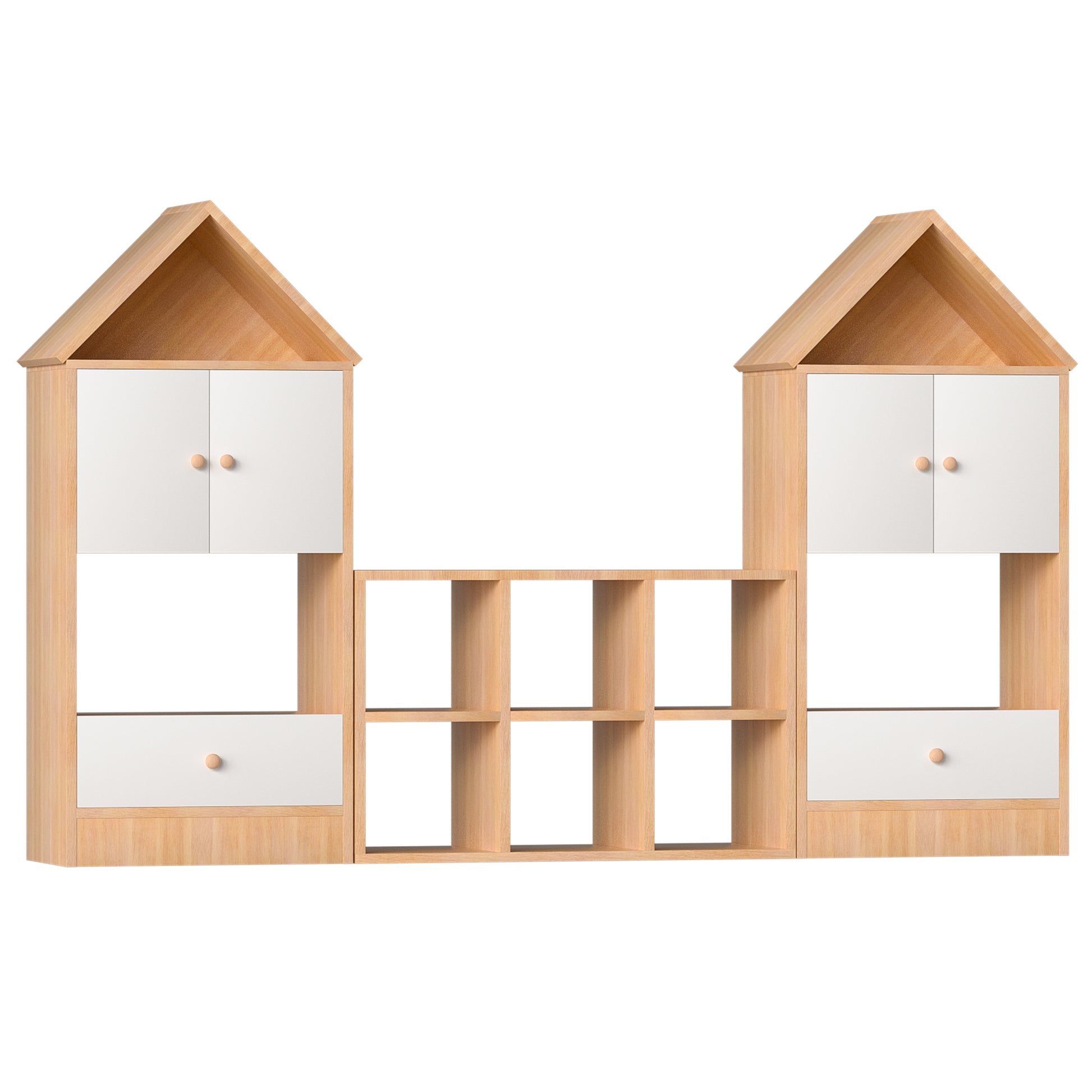 Versatile Children'S Bookshelf With House Shaped Design, Multi Functional Storage For Books And Toys, Adjustable Placement, Durable Kids Organizer For Playroom Or Bedroom Easy Assembly & Safe For