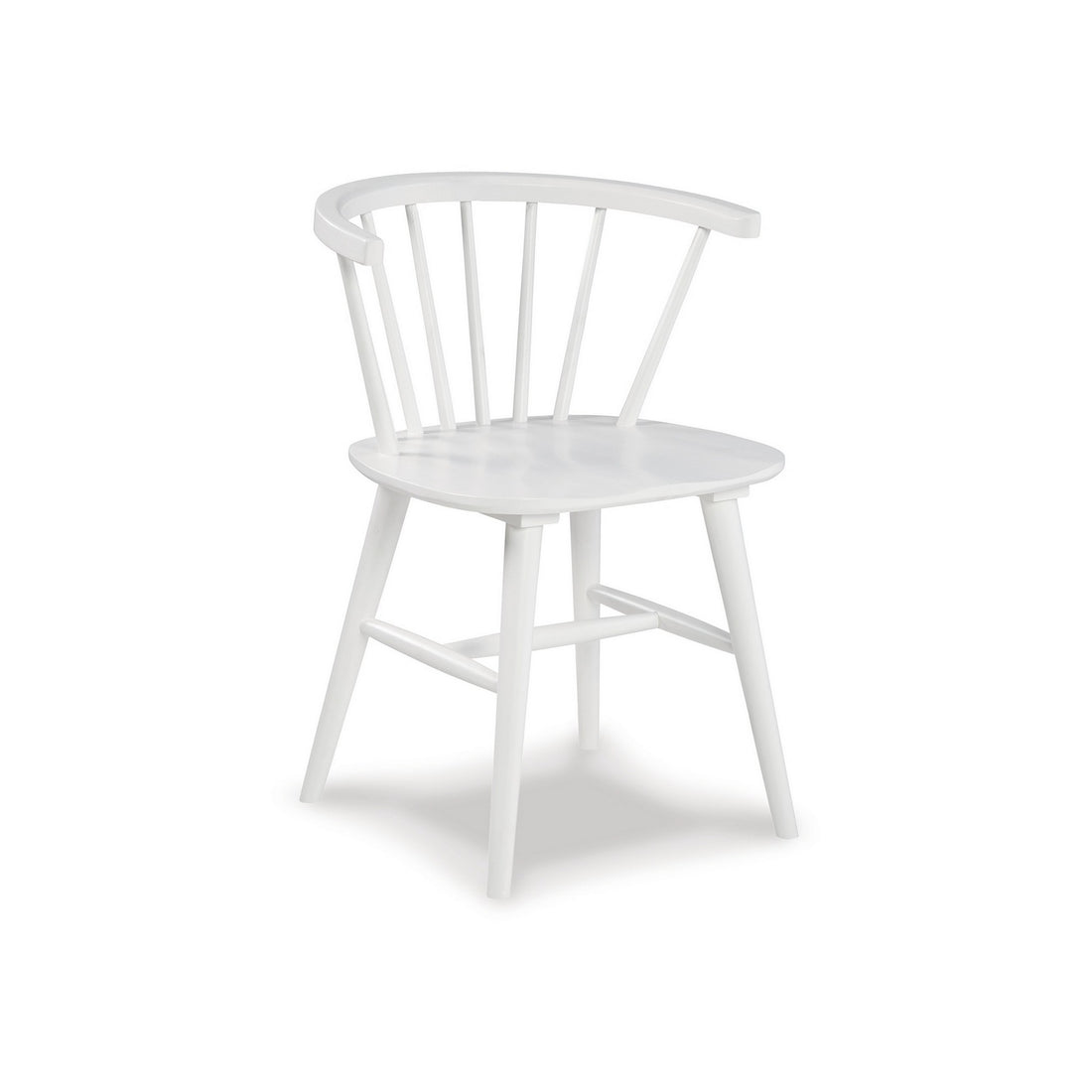 22 Inch Set Of 2 Dining Chairs, Spindle Backrest, Matte White Wood Design White Solid Wood