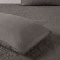 3 Piece Split Corner Pleated Quilted Bedspread Dark Grey King Dark Grey Polyester