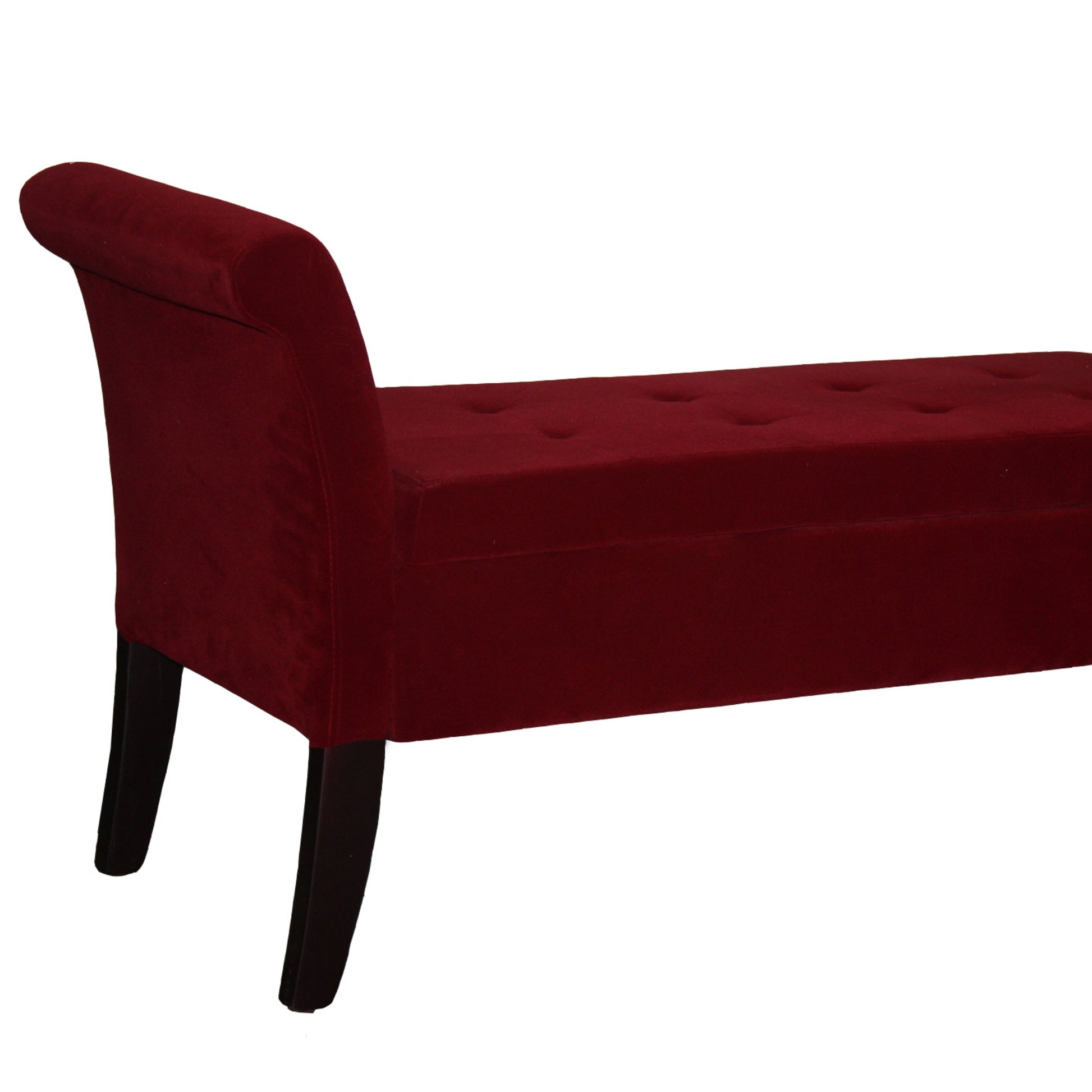 26" Tall Storage Bench, Red Red Fabric Metal