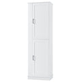 Tall Bathroom Storage Cabinet, Freestanding Storage Cabinet With Hook And Adjustable Shelf, Mdf Board, White White 2 Mdf