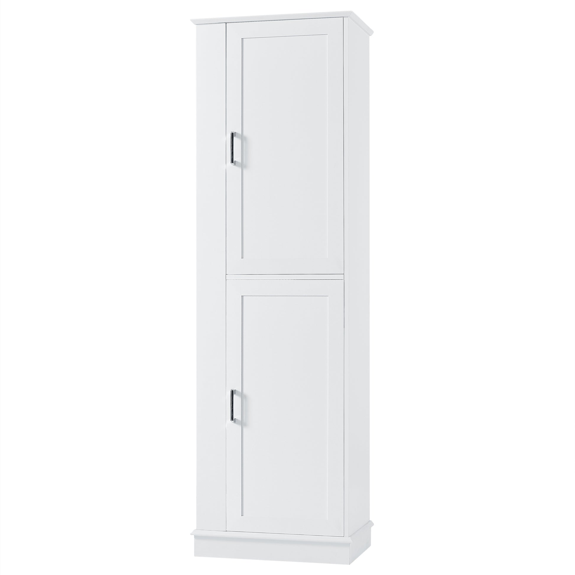 Tall Bathroom Storage Cabinet, Freestanding Storage Cabinet With Hook And Adjustable Shelf, Mdf Board, White White 2 Mdf