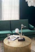 Aluminum Candle Holder With Marble Stand, 8X5X15