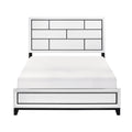 Modern Contemporary White Finish Full Bed 1Pc Wooden Bedroom Furniture Black Line Design Box Spring Required Full White Wood Bedroom Wood