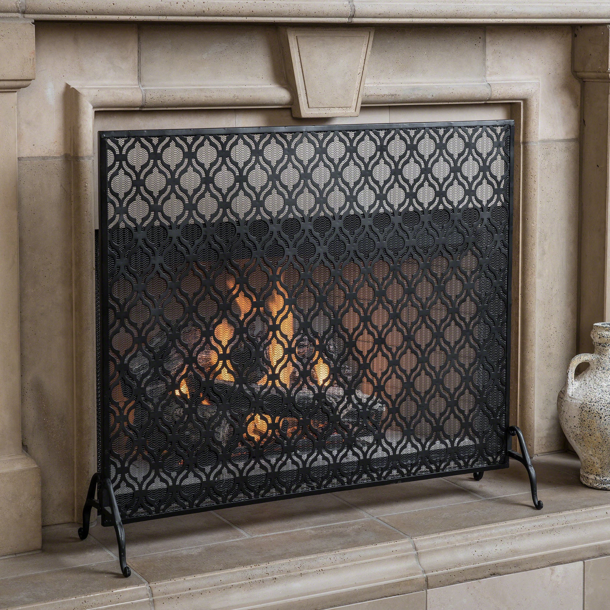 Fire Screens Black Iron