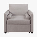 3 In 1 Convertible Sleeper Chair With Adjustable Backrest, Lounger Chair Turns Into Bed, Single Bed For Living Room, Linen, Tan Tan Linen