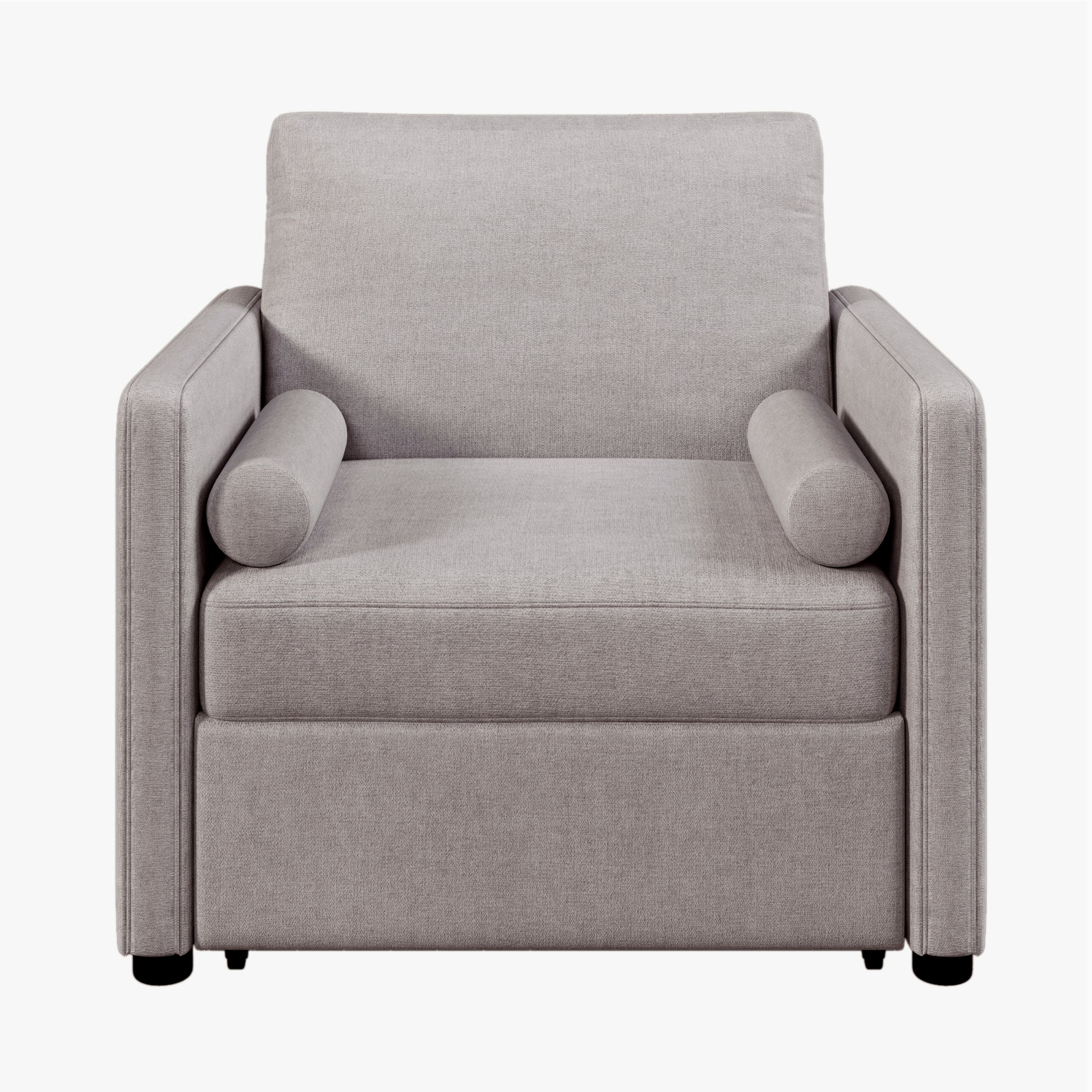 3 In 1 Convertible Sleeper Chair With Adjustable Backrest, Lounger Chair Turns Into Bed, Single Bed For Living Room, Linen, Tan Tan Linen
