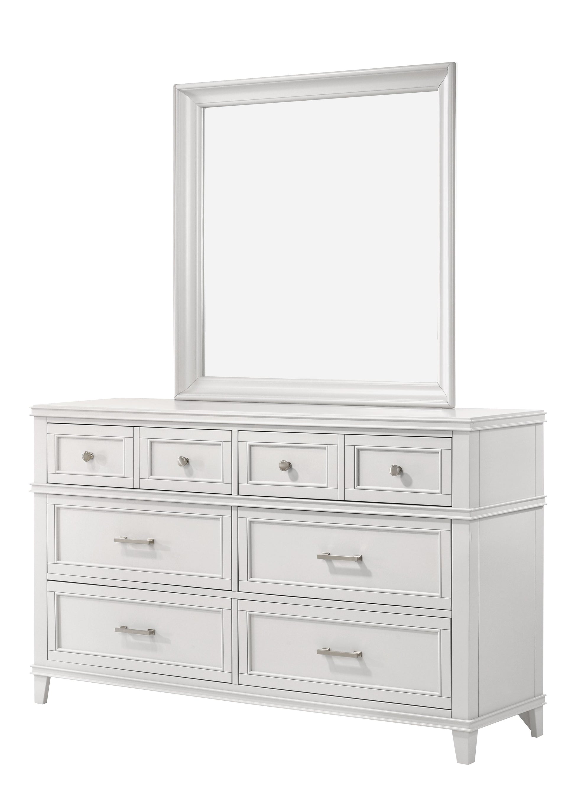 White 6 Drawer Dresser White Solid Wood Mdf