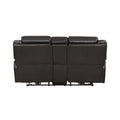 2Pc Power Reclining Sofa Set Modern Design Living Room Furniture Sofa And Loveseat With Center Console Dark Grayfaux Leather Upholstery Usb Ports Contemporary Home Dark Gray,Light Gray Faux Leather Wood Primary Living Space Contemporary,Modern,Ultra